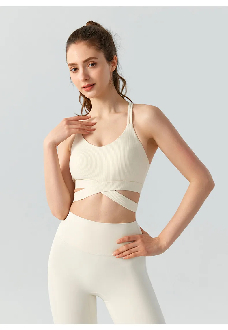 Women's Yoga Vest Sports Fitness Running Bra With Chest Pad Medium Intensity Outdoor Running Beautiful Back One-Piece Underwear display picture 13