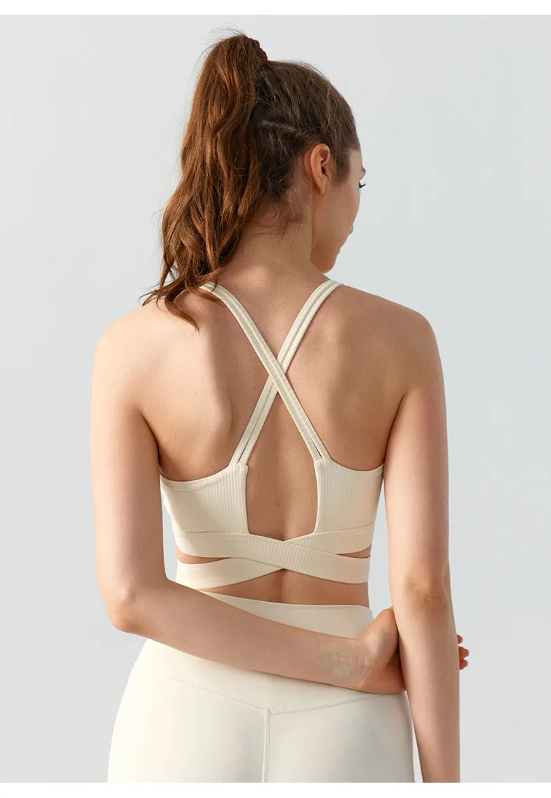 Women's Yoga Vest Sports Fitness Running Bra With Chest Pad Medium Intensity Outdoor Running Beautiful Back One-Piece Underwear display picture 14