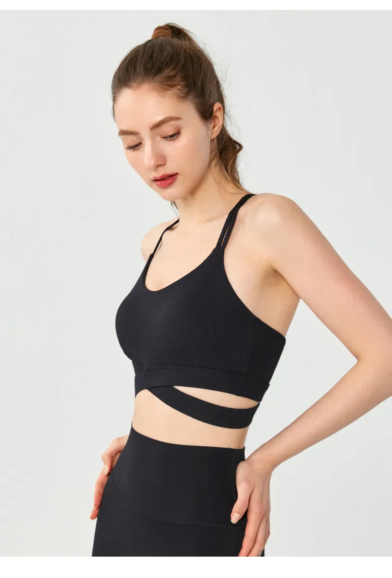 Women's Yoga Vest Sports Fitness Running Bra With Chest Pad Medium Intensity Outdoor Running Beautiful Back One-Piece Underwear display picture 17