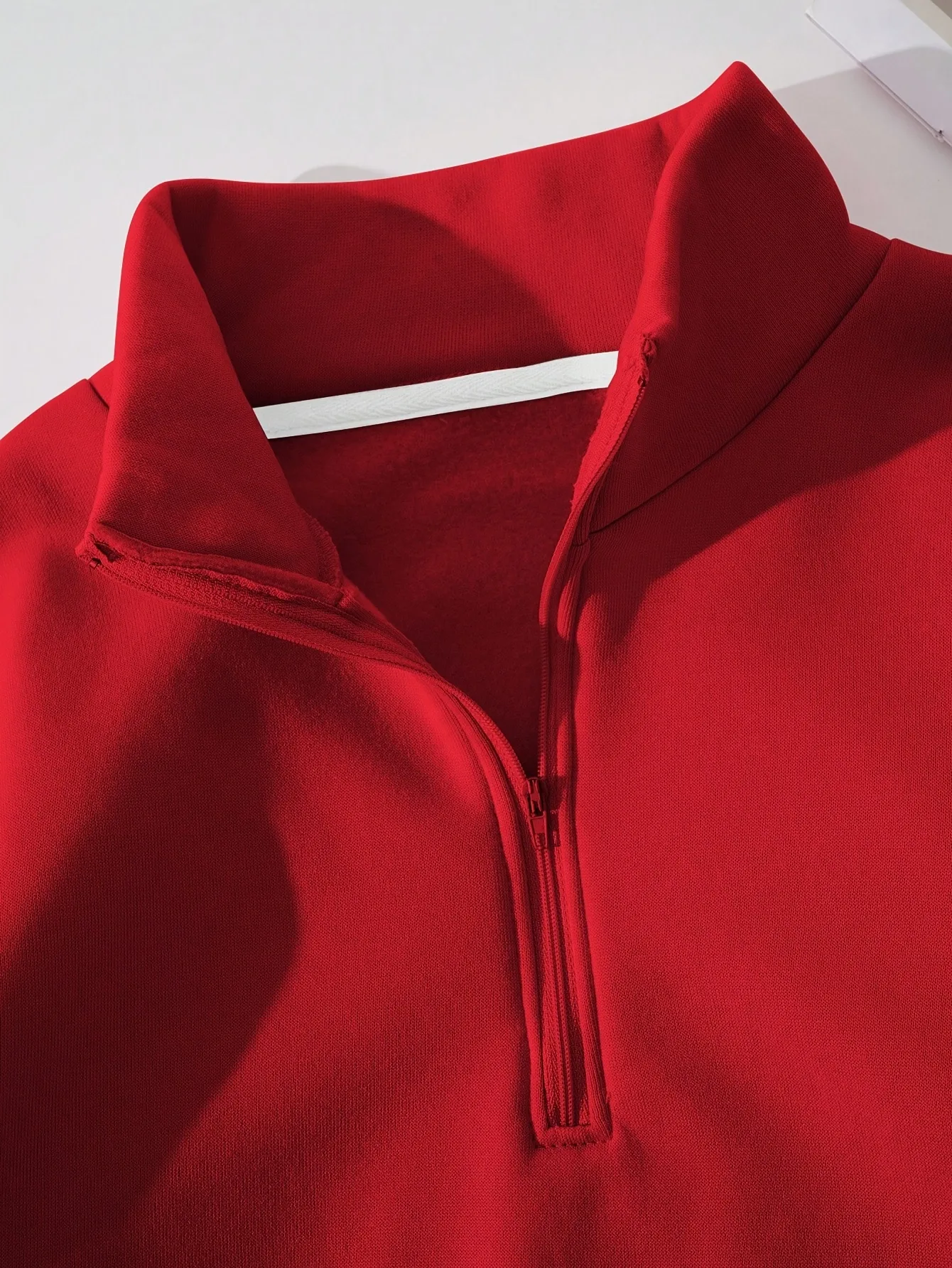 Casual Fashion Zipper Neck Sweatshirt Red Women's Long Sleeve Polyester Fabric Round Neck Winter And Autumn Season Regular Fit display picture 6