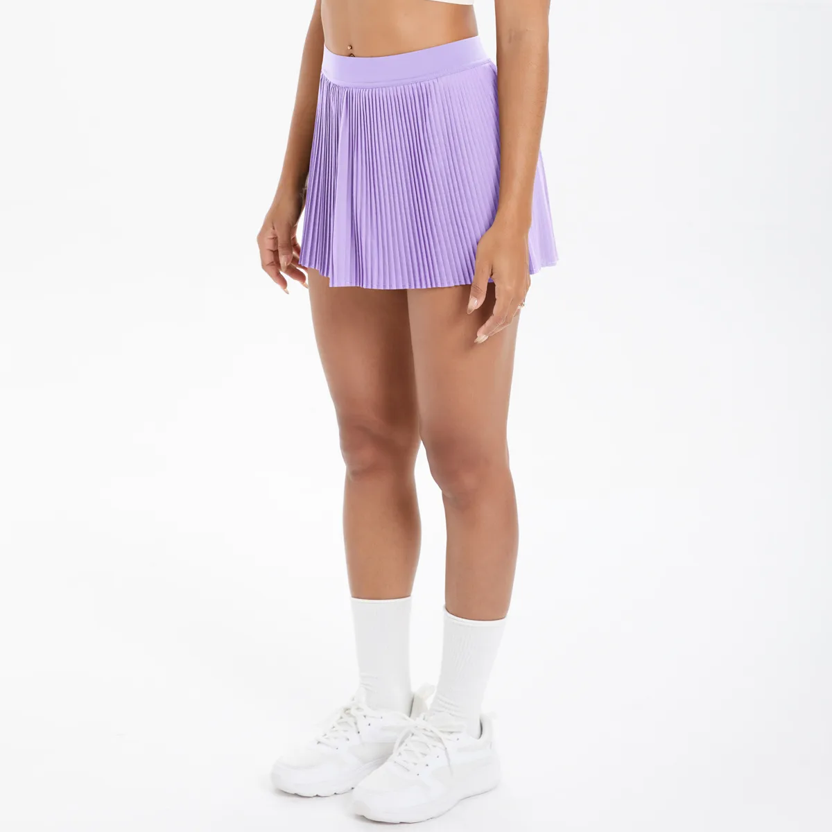 Sporty Women's Yoga Shorts Skirt High Waist Pleated Pocketed Two-Piece Set Running Fitness Versatile Nylon Spandex Outfit display picture 60