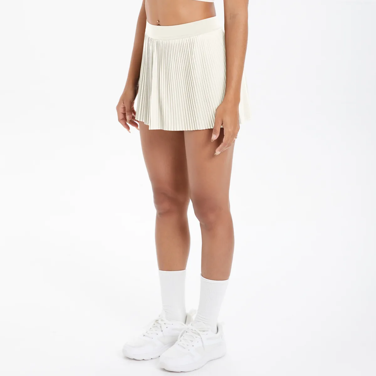 Sporty Women's Yoga Shorts Skirt High Waist Pleated Pocketed Two-Piece Set Running Fitness Versatile Nylon Spandex Outfit display picture 86