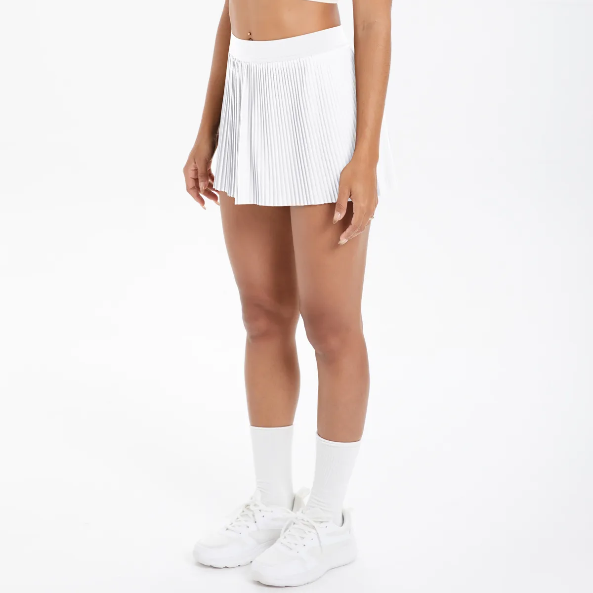 Sporty Women's Yoga Shorts Skirt High Waist Pleated Pocketed Two-Piece Set Running Fitness Versatile Nylon Spandex Outfit display picture 119