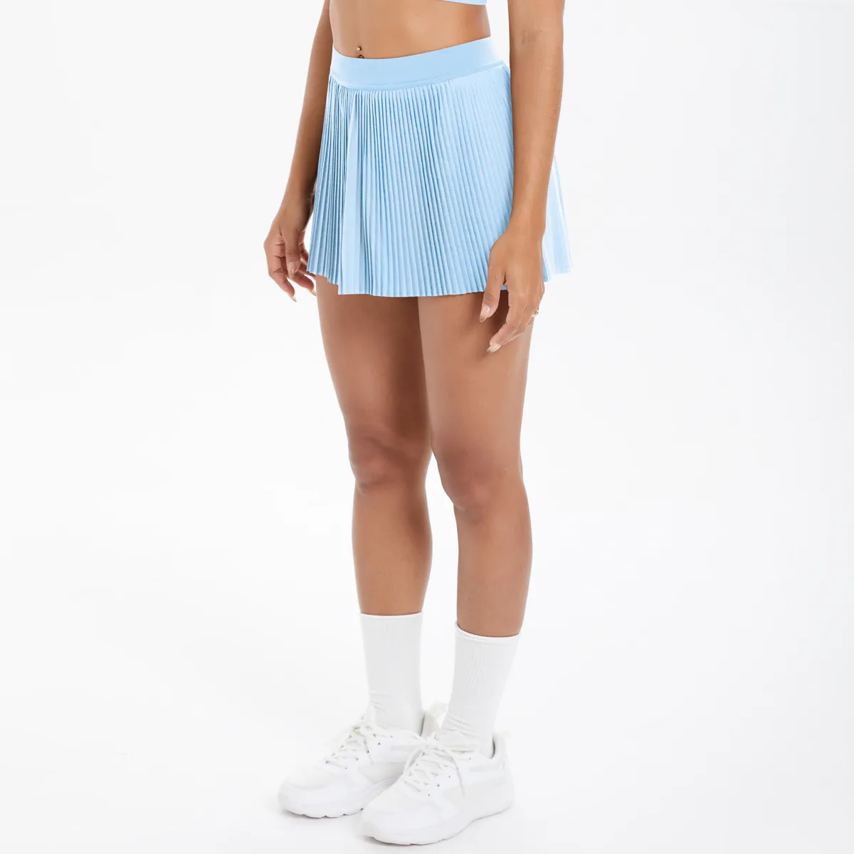 Sporty Women's Yoga Shorts Skirt High Waist Pleated Pocketed Two-Piece Set Running Fitness Versatile Nylon Spandex Outfit display picture 135