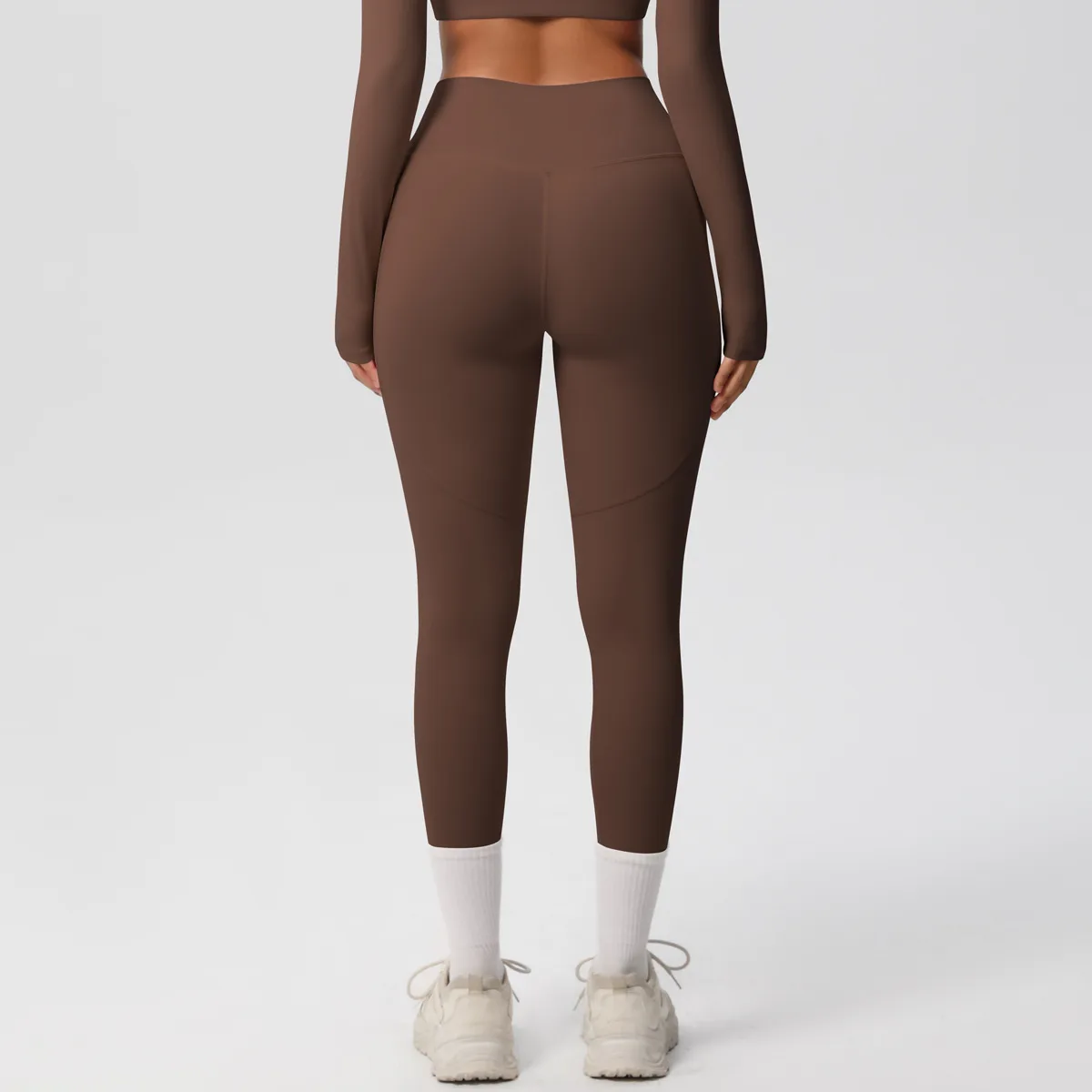 New Pure Color Double-Sided Brushed High-Waist Yoga Pants Breathable Sports Running Fitness Gym Shorts Nylon Spandex Shorts display picture 10