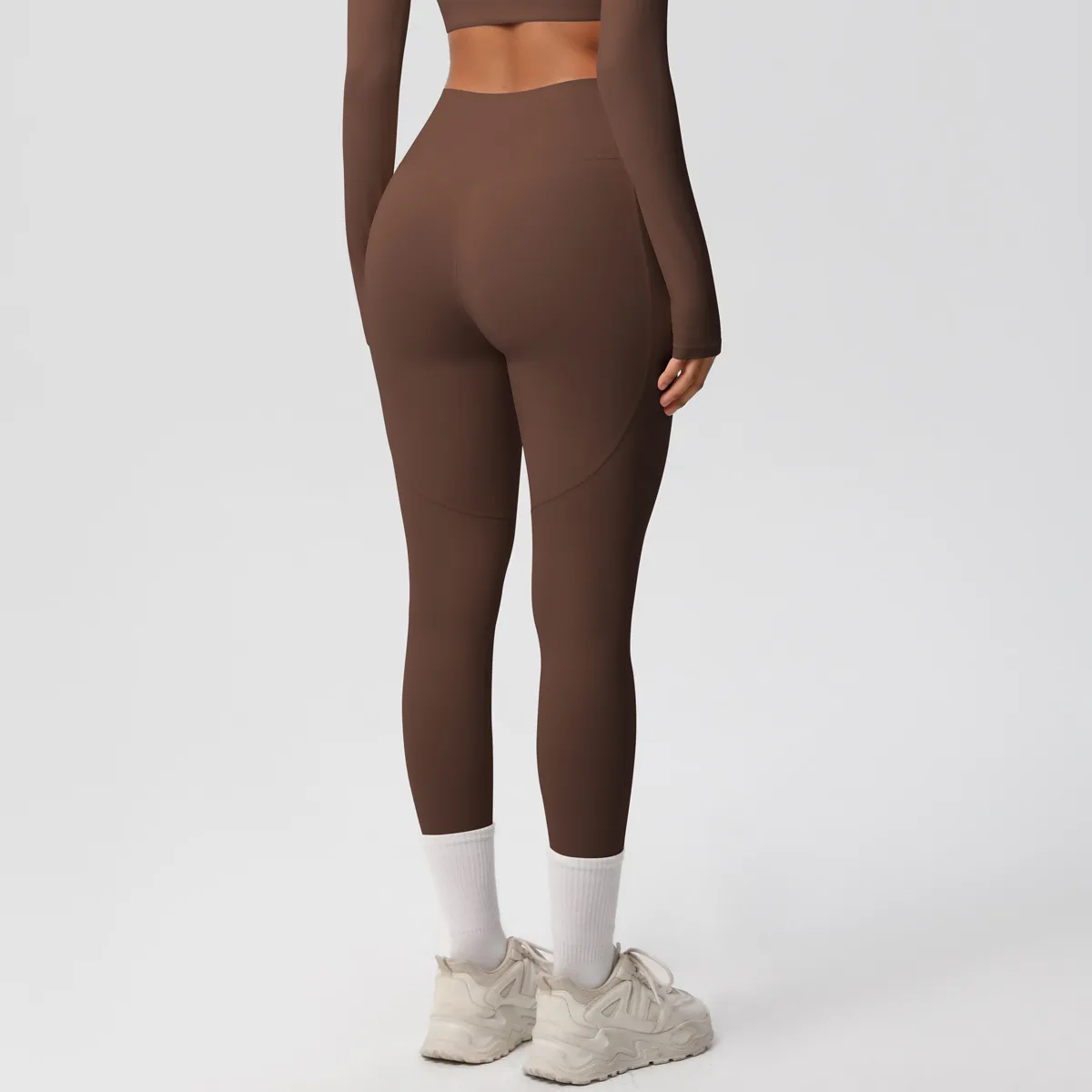 New Pure Color Double-Sided Brushed High-Waist Yoga Pants Breathable Sports Running Fitness Gym Shorts Nylon Spandex Shorts display picture 11