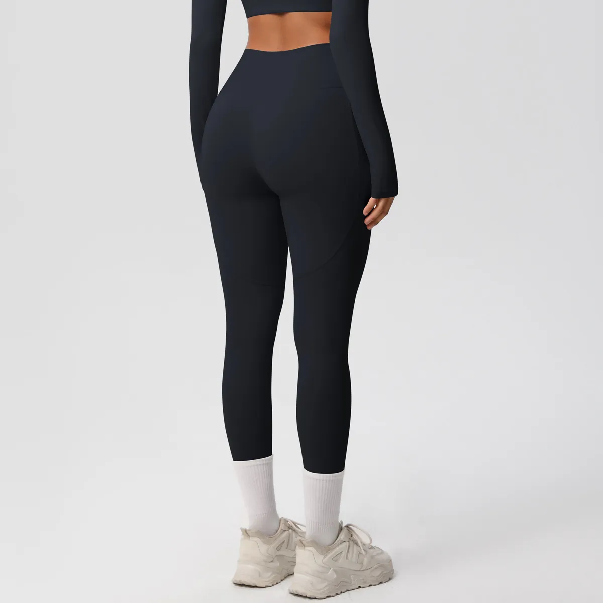 New Pure Color Double-Sided Brushed High-Waist Yoga Pants Breathable Sports Running Fitness Gym Shorts Nylon Spandex Shorts display picture 29