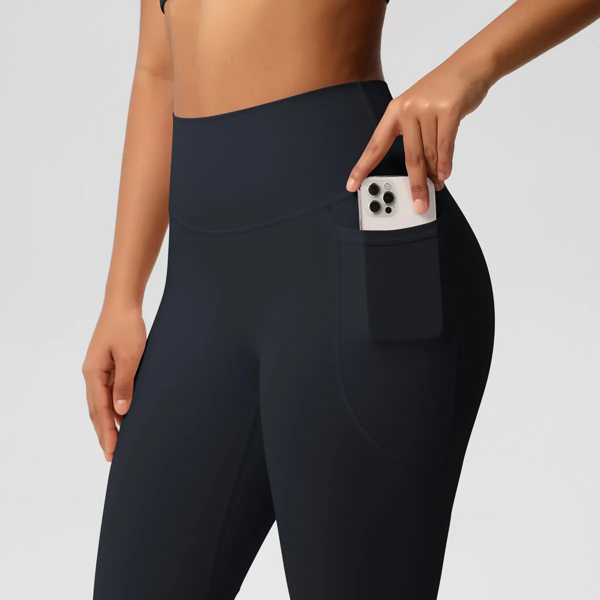 New Pure Color Double-Sided Brushed High-Waist Yoga Pants Breathable Sports Running Fitness Gym Shorts Nylon Spandex Shorts display picture 38