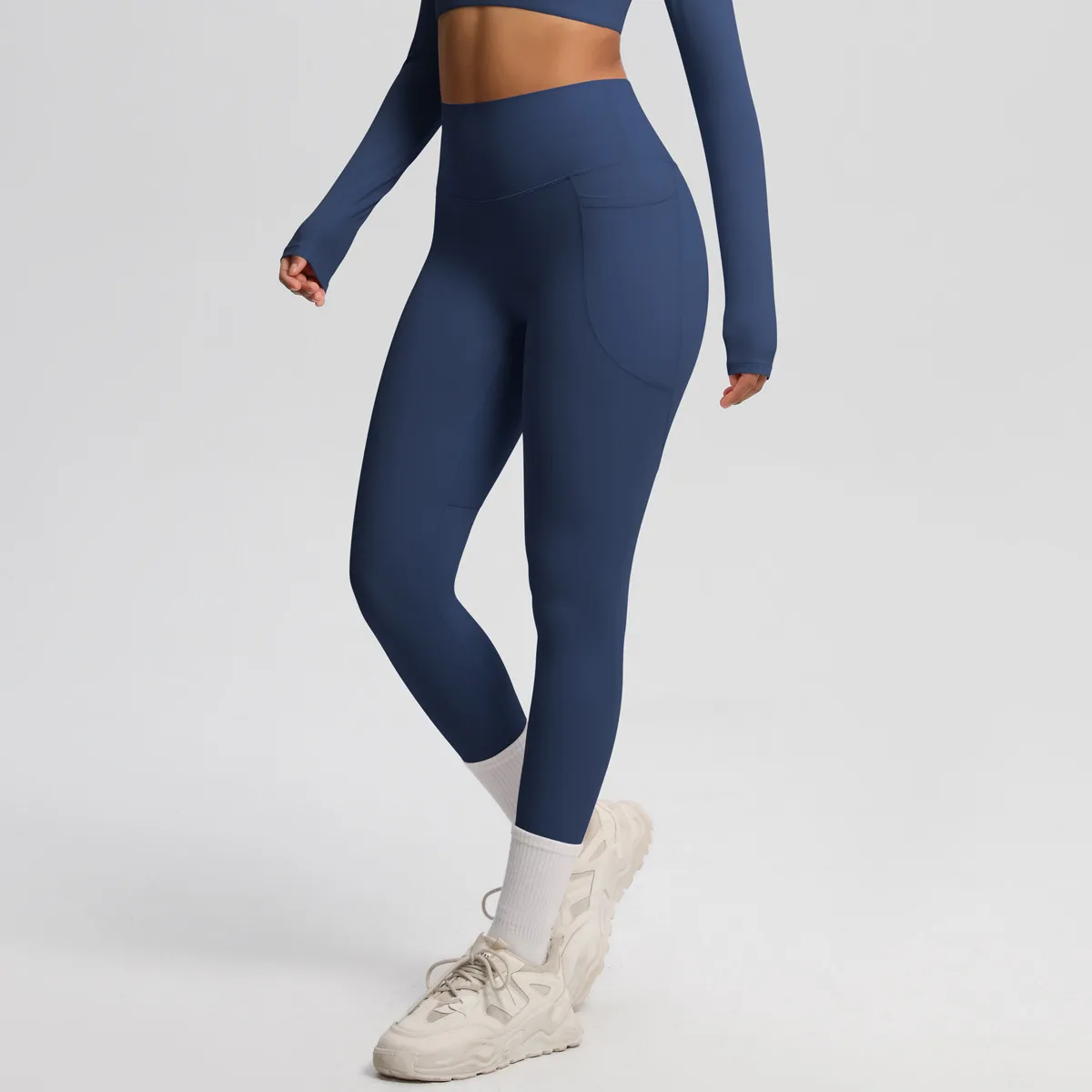 New Pure Color Double-Sided Brushed High-Waist Yoga Pants Breathable Sports Running Fitness Gym Shorts Nylon Spandex Shorts display picture 44