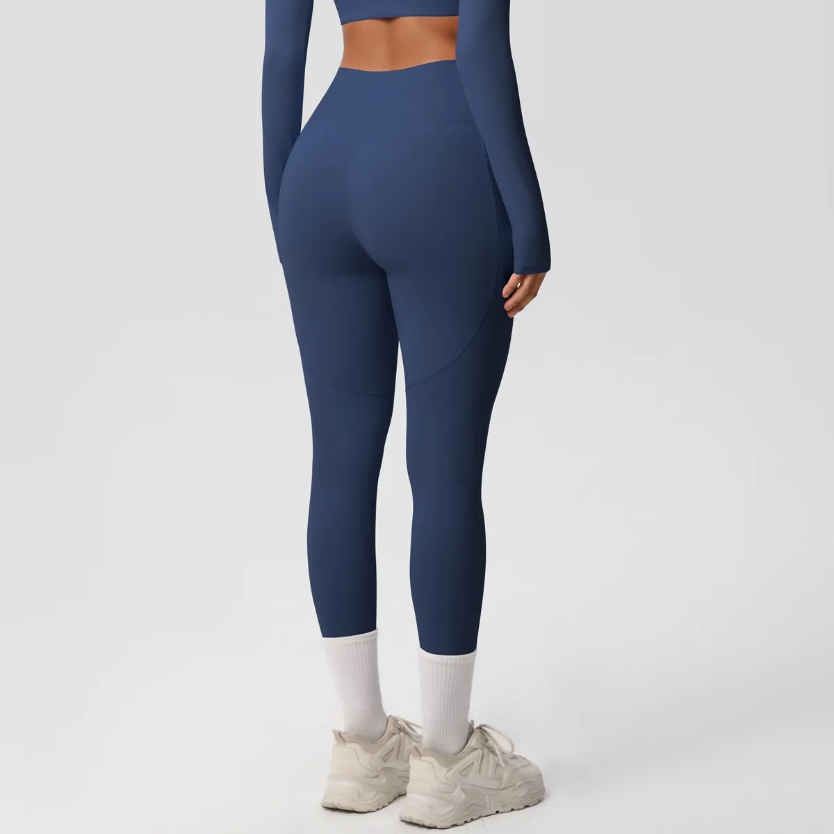 New Pure Color Double-Sided Brushed High-Waist Yoga Pants Breathable Sports Running Fitness Gym Shorts Nylon Spandex Shorts display picture 47