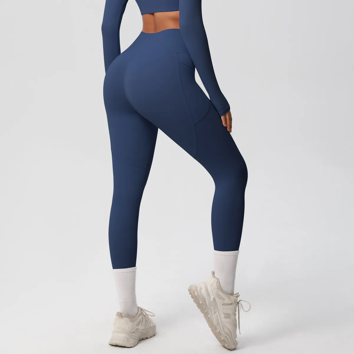 New Pure Color Double-Sided Brushed High-Waist Yoga Pants Breathable Sports Running Fitness Gym Shorts Nylon Spandex Shorts display picture 48