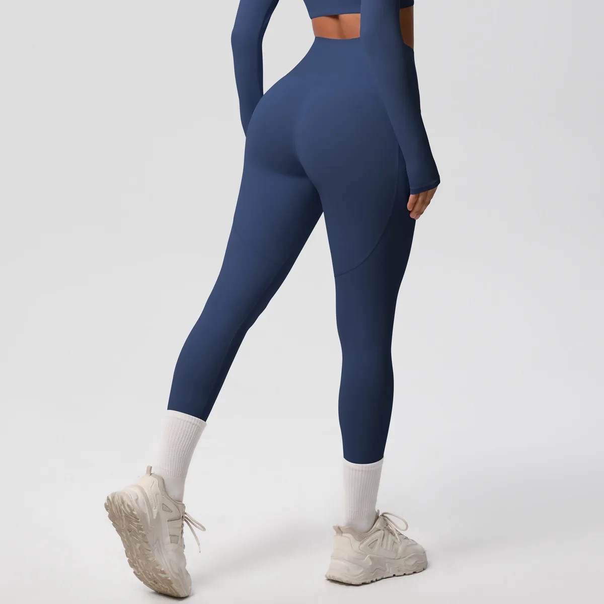 New Pure Color Double-Sided Brushed High-Waist Yoga Pants Breathable Sports Running Fitness Gym Shorts Nylon Spandex Shorts display picture 51