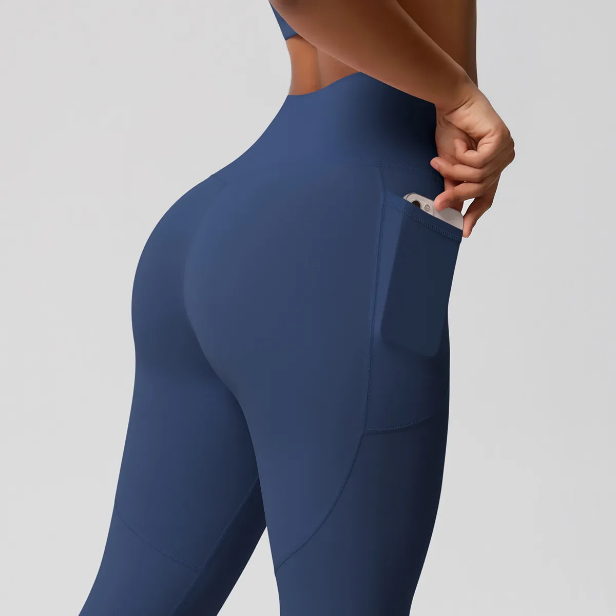 New Pure Color Double-Sided Brushed High-Waist Yoga Pants Breathable Sports Running Fitness Gym Shorts Nylon Spandex Shorts display picture 55