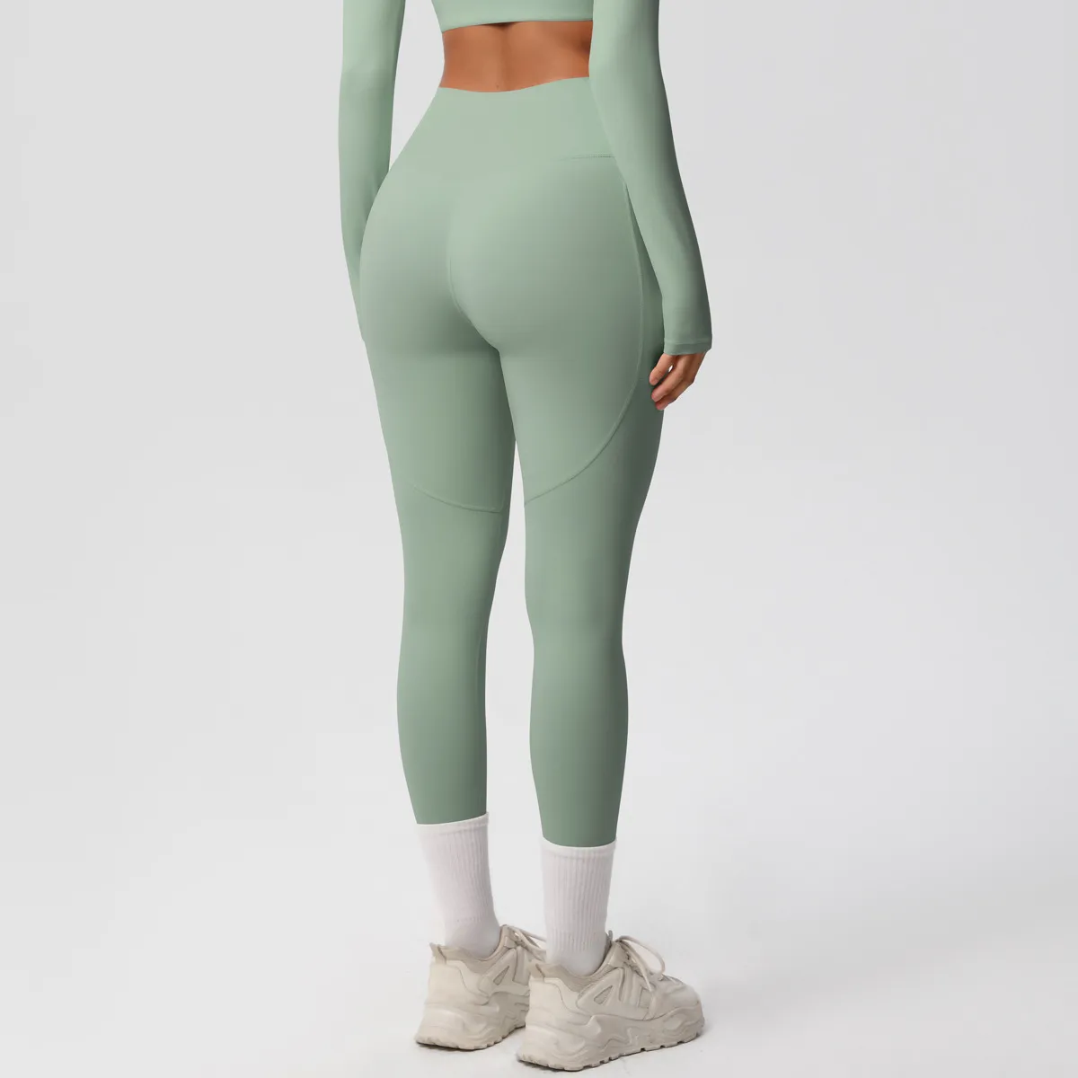 New Pure Color Double-Sided Brushed High-Waist Yoga Pants Breathable Sports Running Fitness Gym Shorts Nylon Spandex Shorts display picture 65