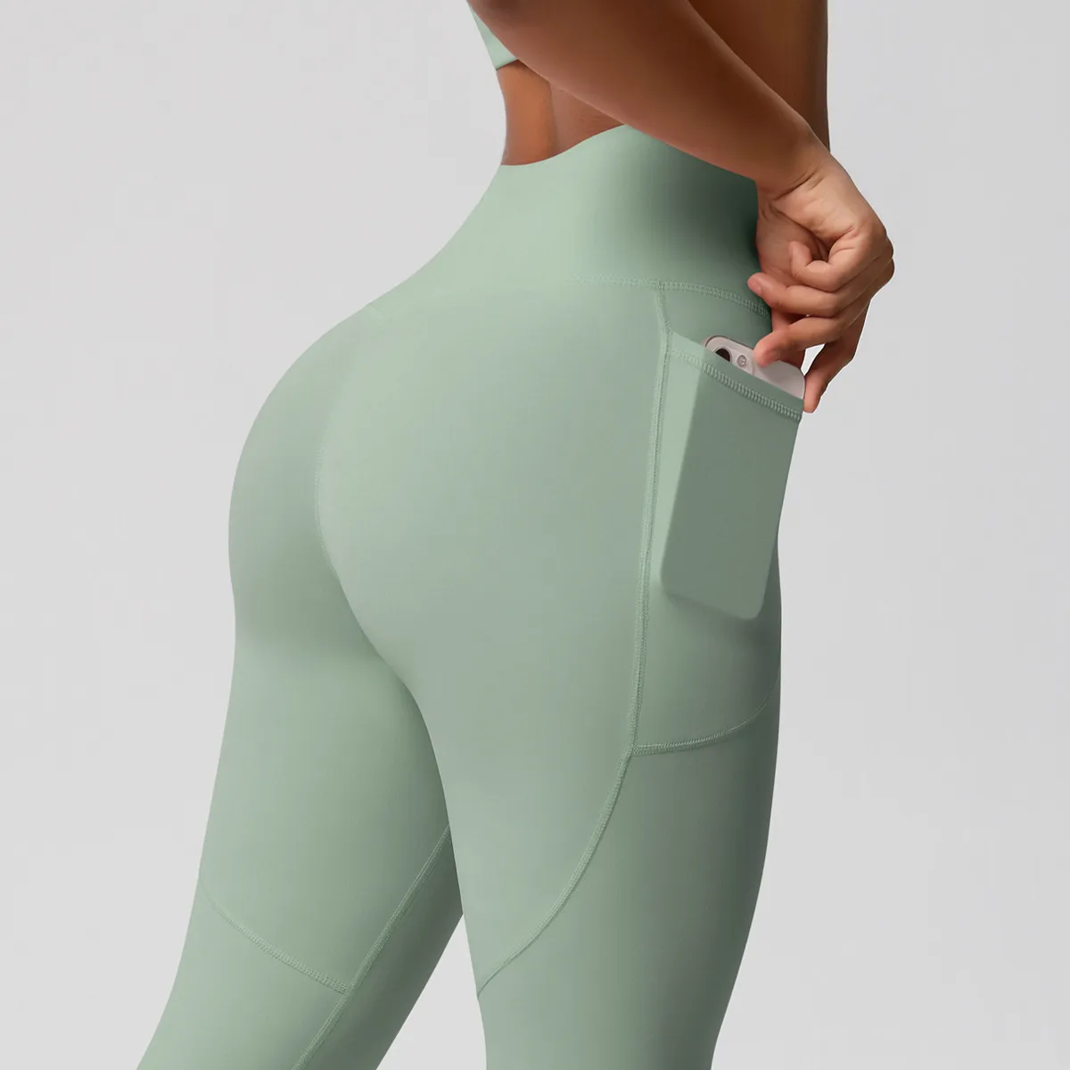 New Pure Color Double-Sided Brushed High-Waist Yoga Pants Breathable Sports Running Fitness Gym Shorts Nylon Spandex Shorts display picture 73