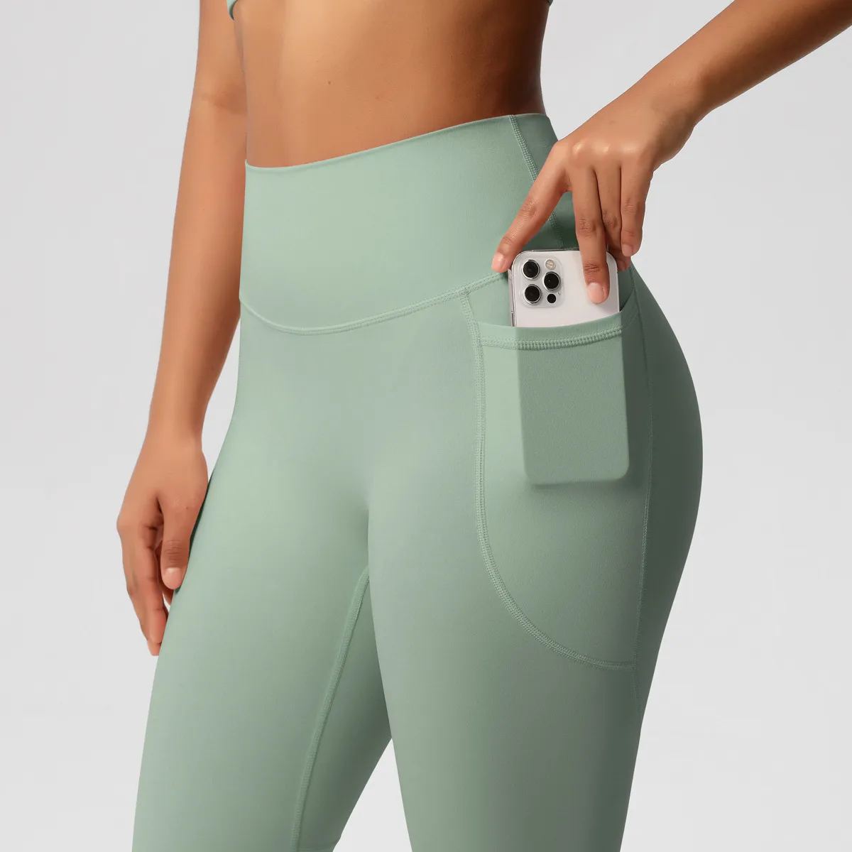 New Pure Color Double-Sided Brushed High-Waist Yoga Pants Breathable Sports Running Fitness Gym Shorts Nylon Spandex Shorts display picture 74