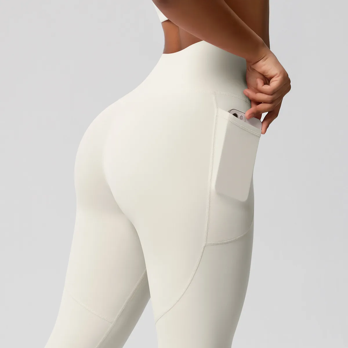 New Pure Color Double-Sided Brushed High-Waist Yoga Pants Breathable Sports Running Fitness Gym Shorts Nylon Spandex Shorts display picture 91