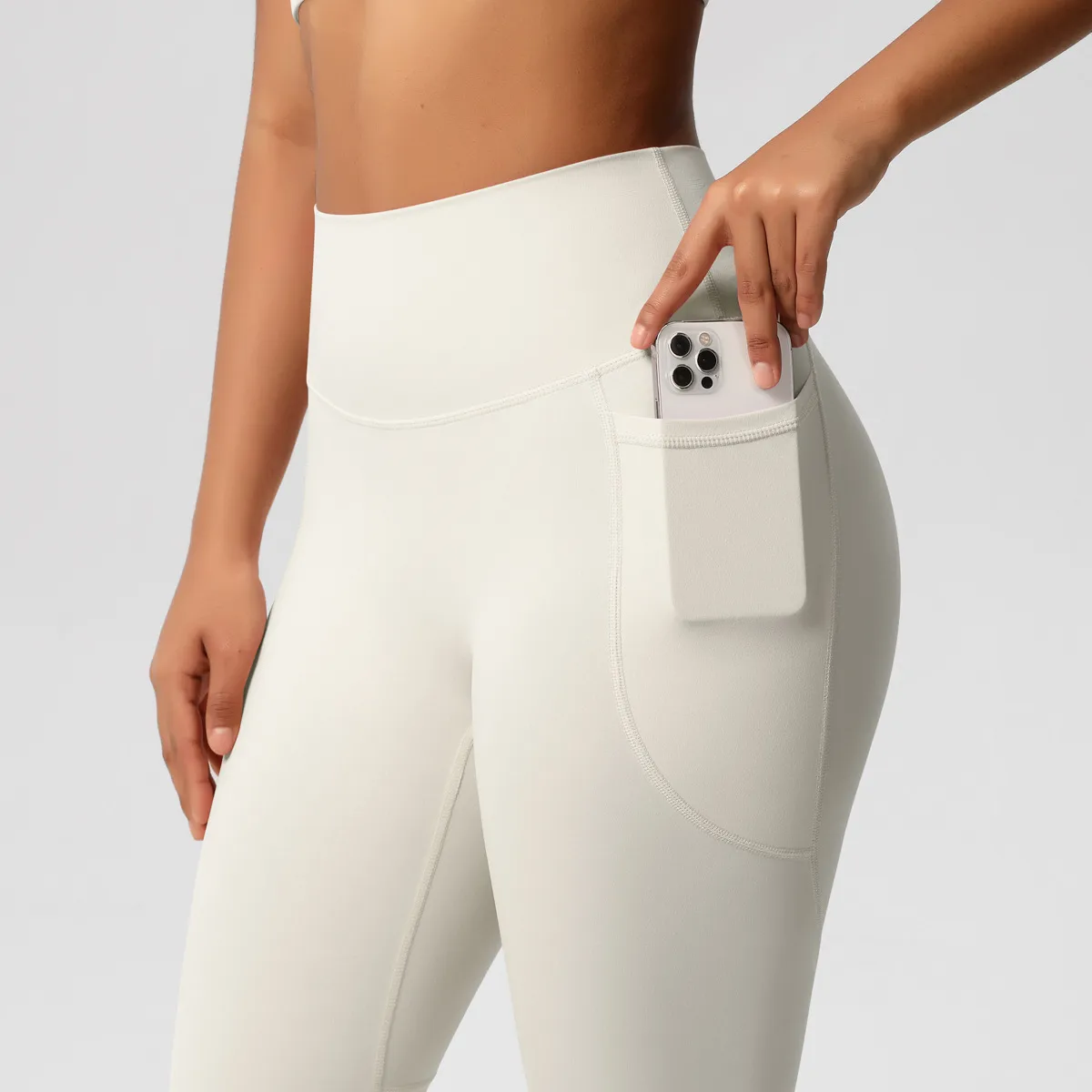 New Pure Color Double-Sided Brushed High-Waist Yoga Pants Breathable Sports Running Fitness Gym Shorts Nylon Spandex Shorts display picture 92