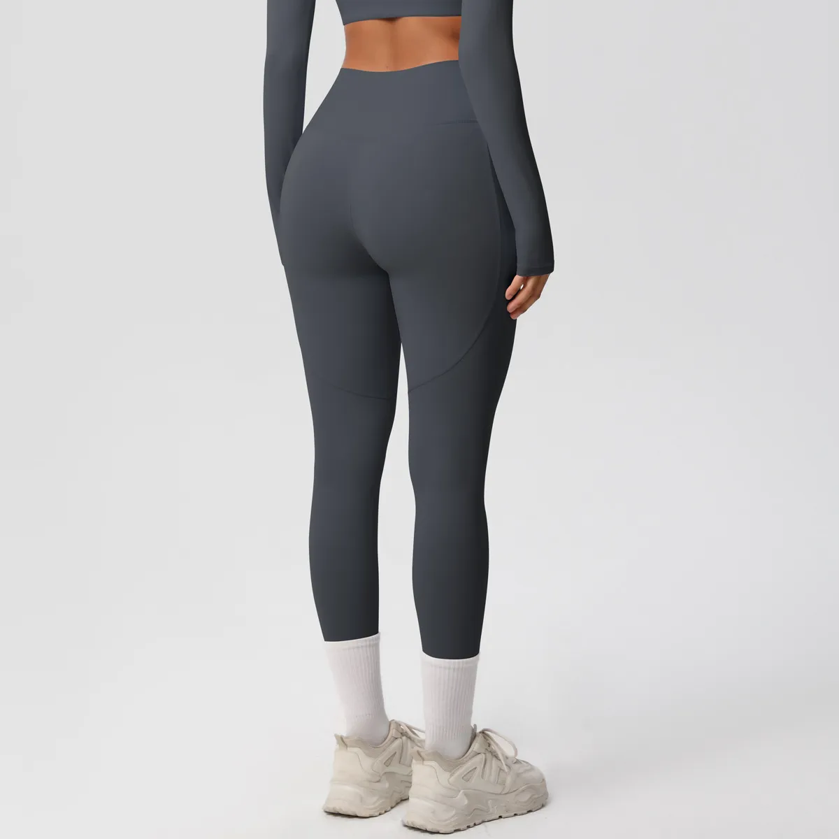 New Pure Color Double-Sided Brushed High-Waist Yoga Pants Breathable Sports Running Fitness Gym Shorts Nylon Spandex Shorts display picture 101