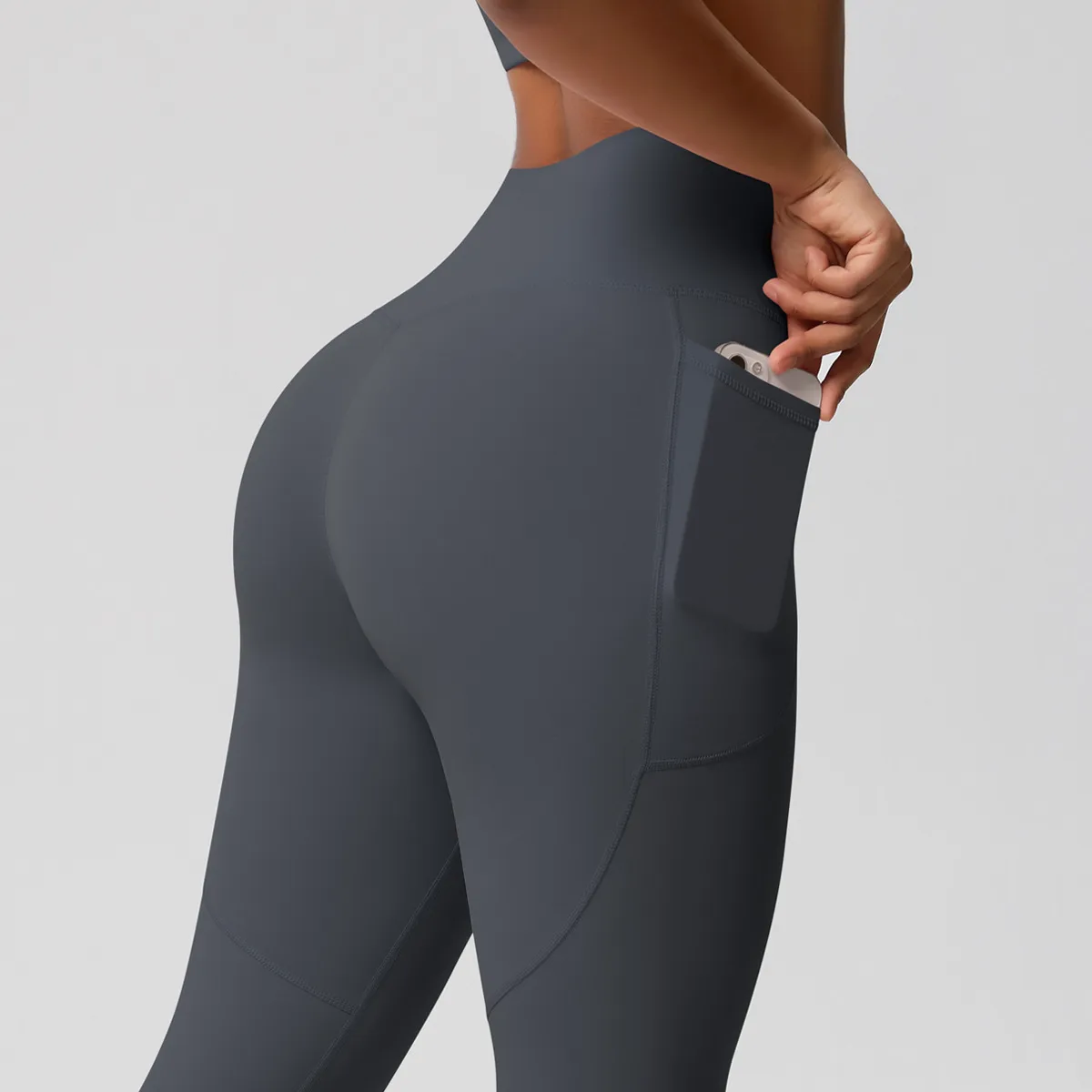 New Pure Color Double-Sided Brushed High-Waist Yoga Pants Breathable Sports Running Fitness Gym Shorts Nylon Spandex Shorts display picture 109