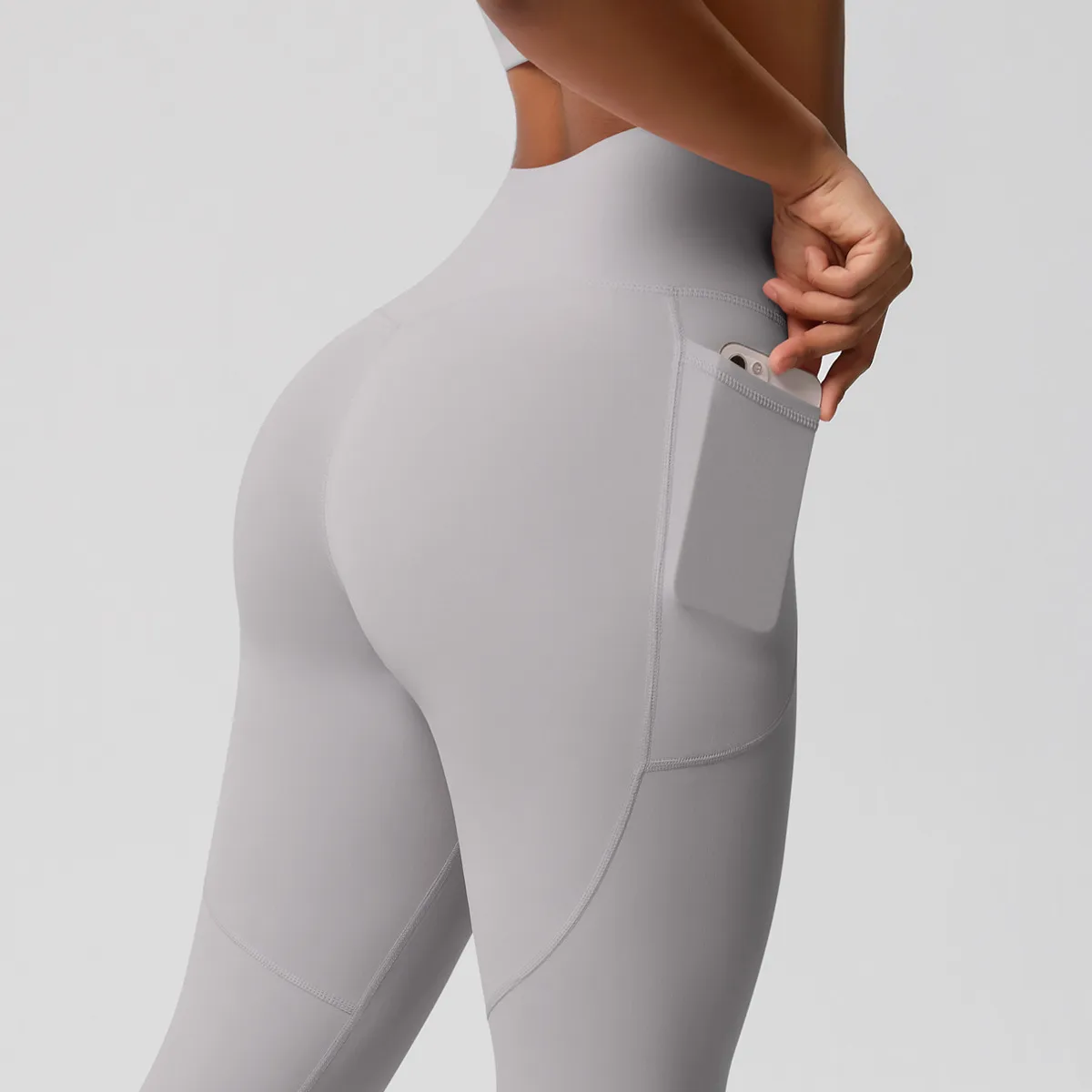 New Pure Color Double-Sided Brushed High-Waist Yoga Pants Breathable Sports Running Fitness Gym Shorts Nylon Spandex Shorts display picture 127