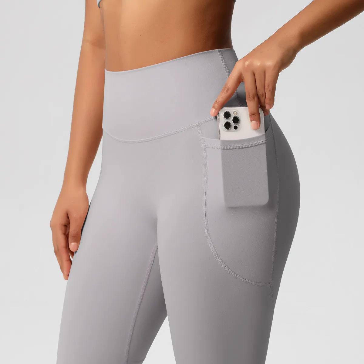 New Pure Color Double-Sided Brushed High-Waist Yoga Pants Breathable Sports Running Fitness Gym Shorts Nylon Spandex Shorts display picture 128