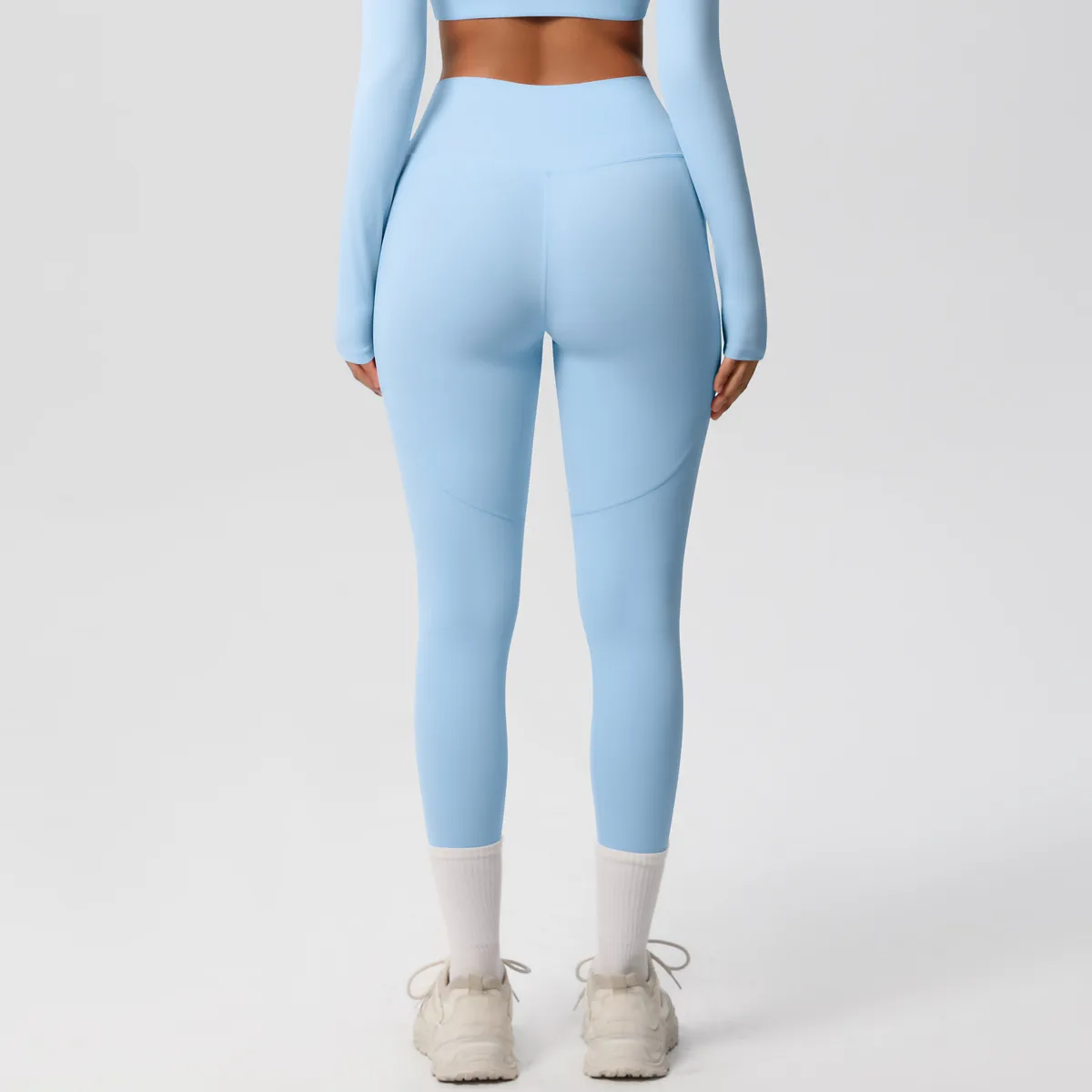 New Pure Color Double-Sided Brushed High-Waist Yoga Pants Breathable Sports Running Fitness Gym Shorts Nylon Spandex Shorts display picture 136