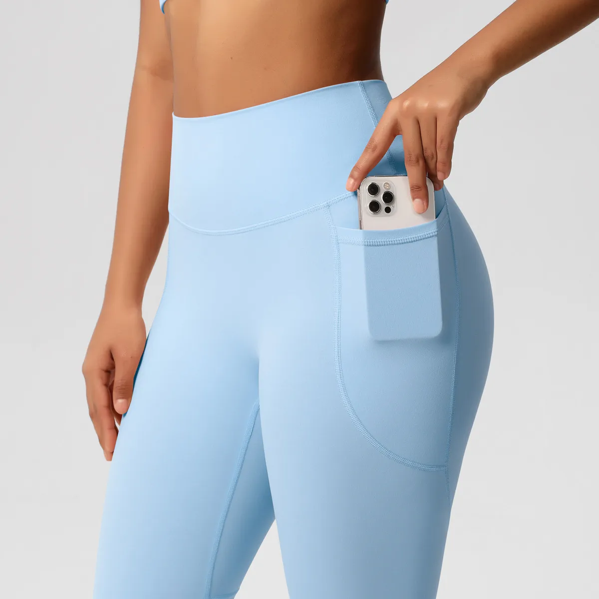 New Pure Color Double-Sided Brushed High-Waist Yoga Pants Breathable Sports Running Fitness Gym Shorts Nylon Spandex Shorts display picture 146