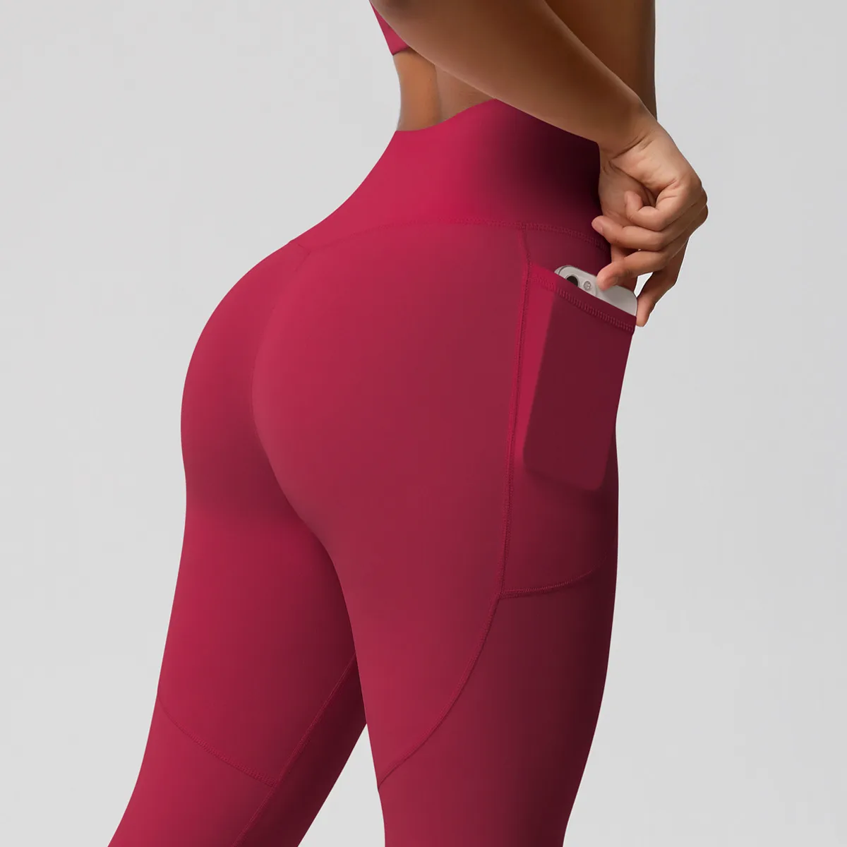 New Pure Color Double-Sided Brushed High-Waist Yoga Pants Breathable Sports Running Fitness Gym Shorts Nylon Spandex Shorts display picture 163