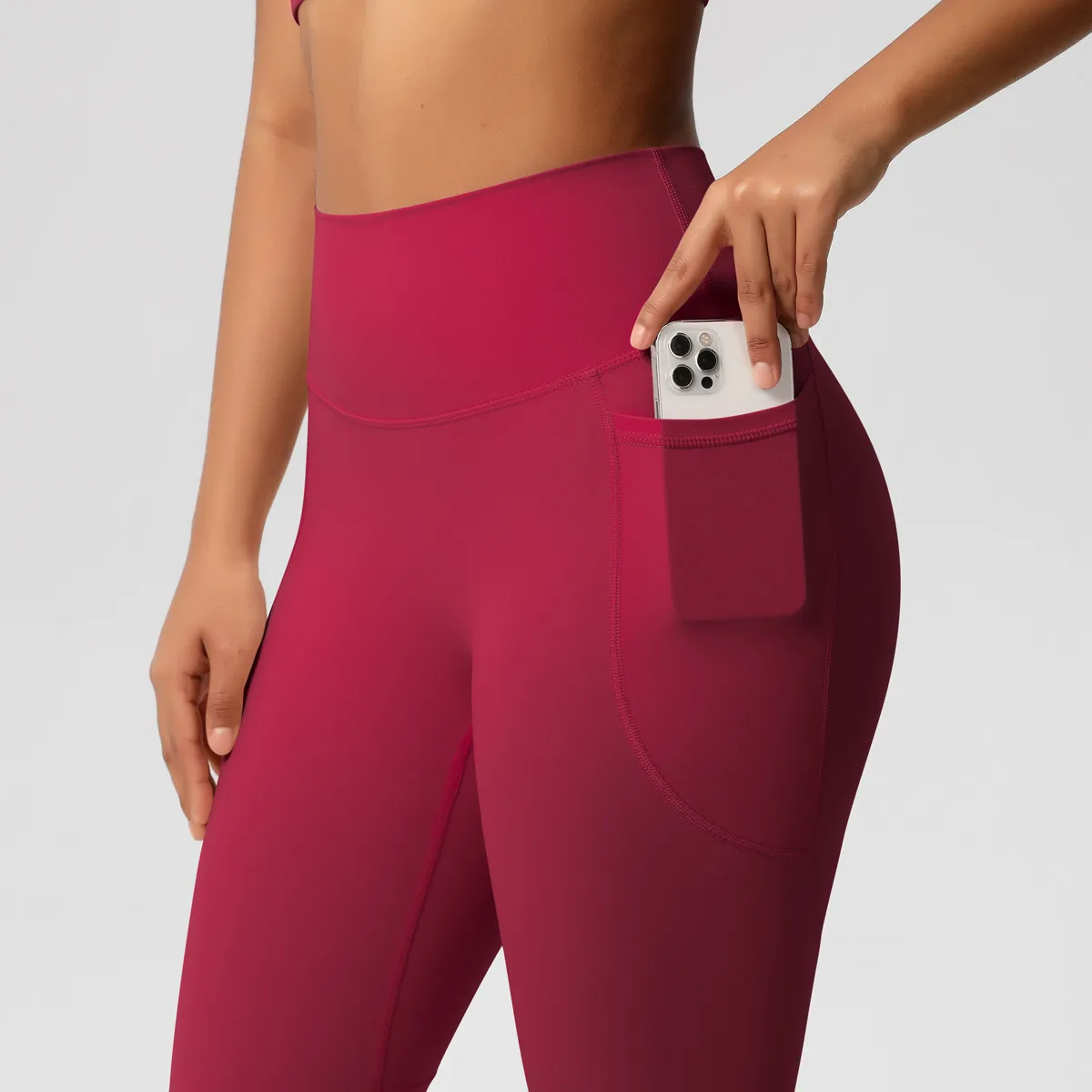 New Pure Color Double-Sided Brushed High-Waist Yoga Pants Breathable Sports Running Fitness Gym Shorts Nylon Spandex Shorts display picture 164