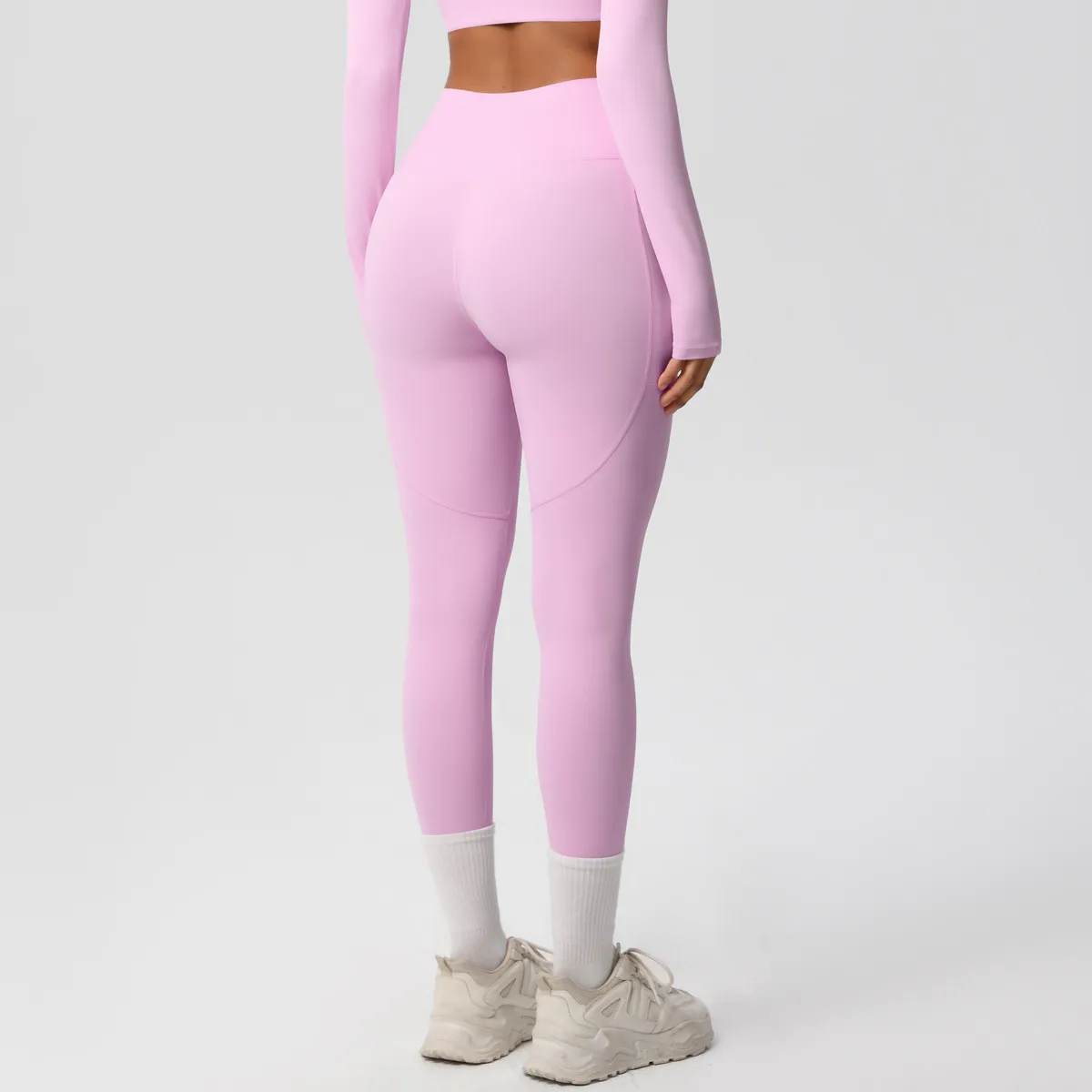 New Pure Color Double-Sided Brushed High-Waist Yoga Pants Breathable Sports Running Fitness Gym Shorts Nylon Spandex Shorts display picture 173