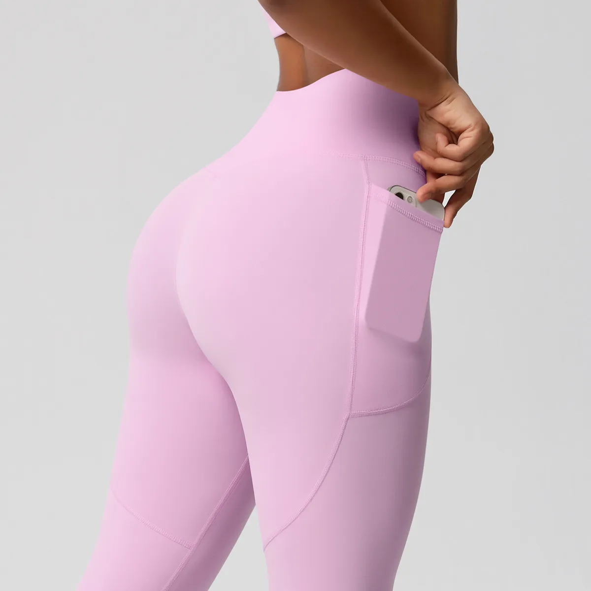 New Pure Color Double-Sided Brushed High-Waist Yoga Pants Breathable Sports Running Fitness Gym Shorts Nylon Spandex Shorts display picture 181