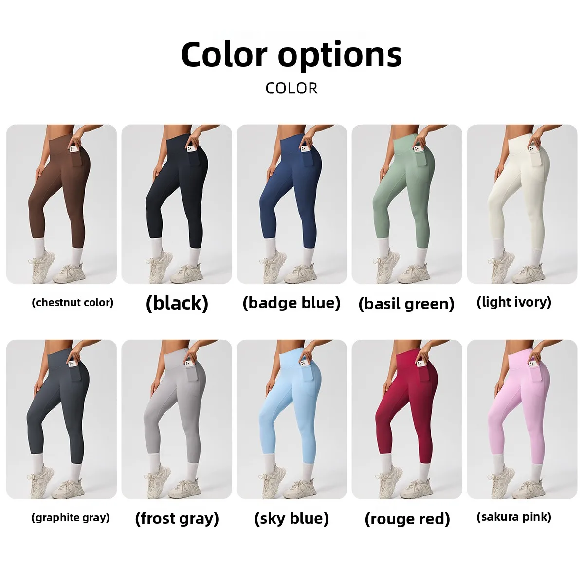 New Pure Color Double-Sided Brushed High-Waist Yoga Pants Breathable Sports Running Fitness Gym Shorts Nylon Spandex Shorts display picture 1