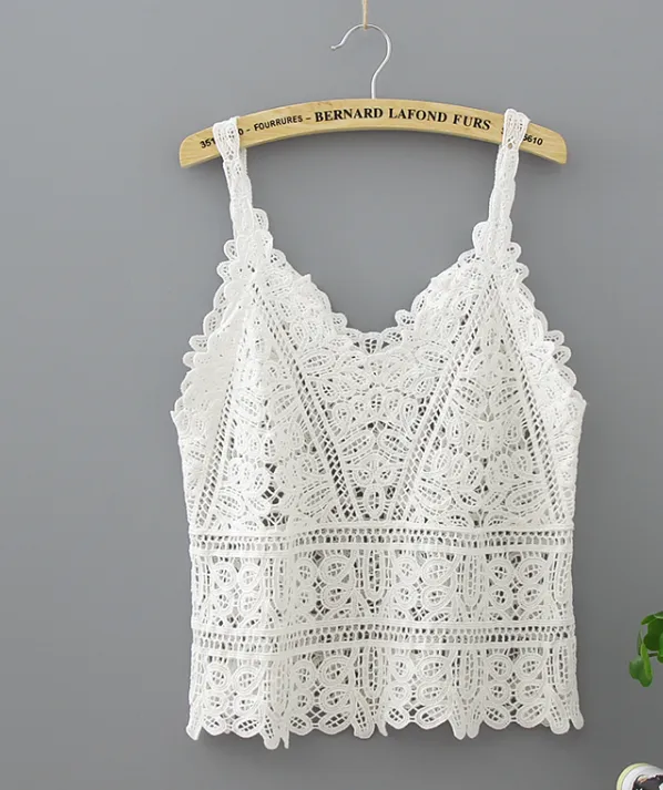 Fashionable Hollow Out Strap Vest Women's Casual Short Polyester Fabric Outdoor Summer Spring Autumn Geometric Pattern Holiday Indoor display picture 3
