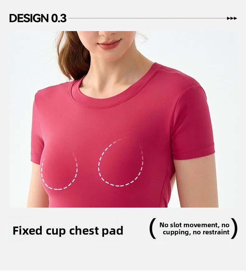 Sexy Back Yoga Fitness Top Women's Short Sleeve T-Shirt Slimming Waist Exposed Sportswear Casual Wear Nylon Spandex Blend display picture 4