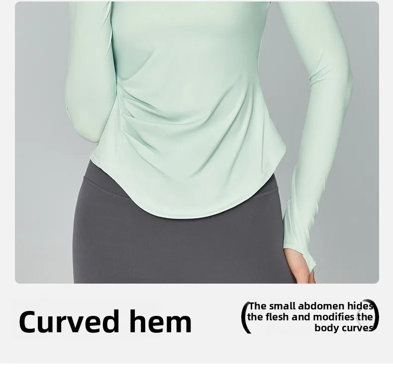 Fall Winter V-Neck Long Sleeve Yoga Fitness Training Top Breathable Quick Dry Solid Color Outdoor Running Sportswear display picture 3