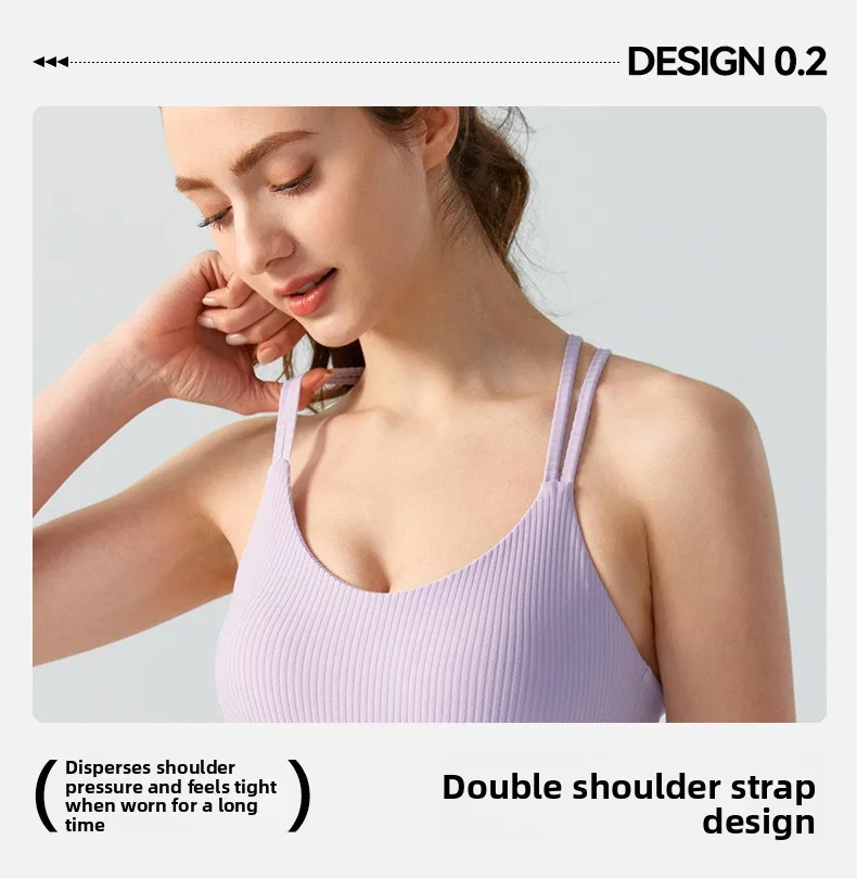 Women's Yoga Vest Sports Fitness Running Bra With Chest Pad Medium Intensity Outdoor Running Beautiful Back One-Piece Underwear display picture 3