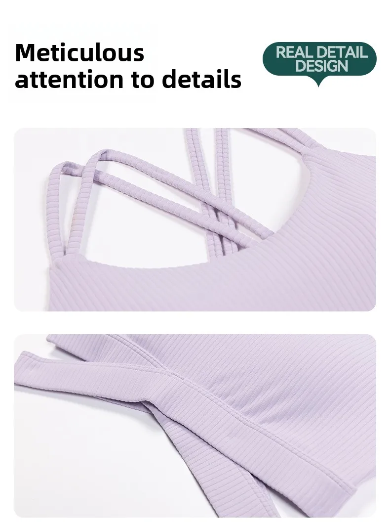 Women's Yoga Vest Sports Fitness Running Bra With Chest Pad Medium Intensity Outdoor Running Beautiful Back One-Piece Underwear display picture 5