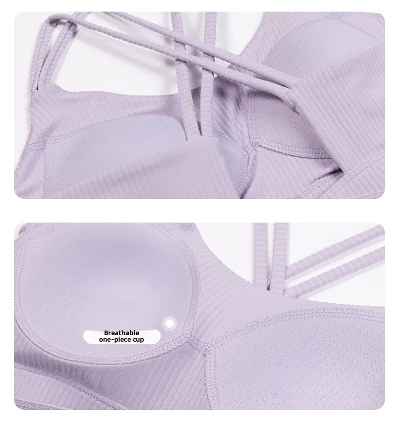 Women's Yoga Vest Sports Fitness Running Bra With Chest Pad Medium Intensity Outdoor Running Beautiful Back One-Piece Underwear display picture 6