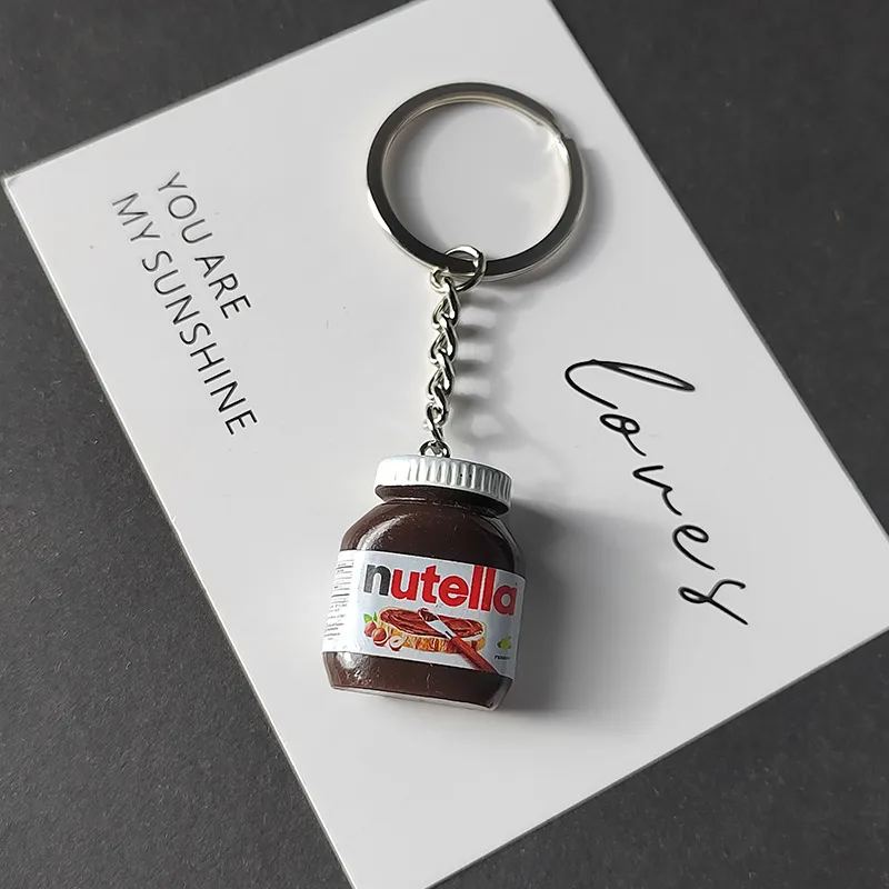 Miniature Resin Peanut Butter Keychain Pendant Simulation Decorative Food Flavoring Agent Cute Countryside New Style Accessory display picture 3