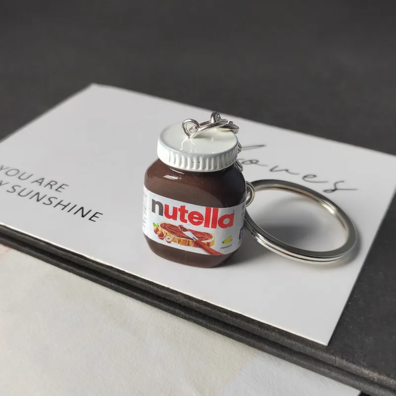 Miniature Resin Peanut Butter Keychain Pendant Simulation Decorative Food Flavoring Agent Cute Countryside New Style Accessory display picture 1