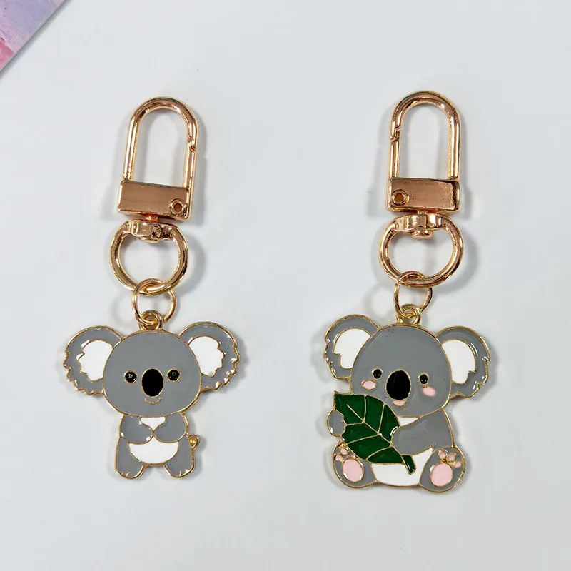 Original Cute Christmas Small Koala Keychain Pendant Simple Creative Bestselling Hanging Decoration Jewelry Alloy Animal Pattern display picture 1