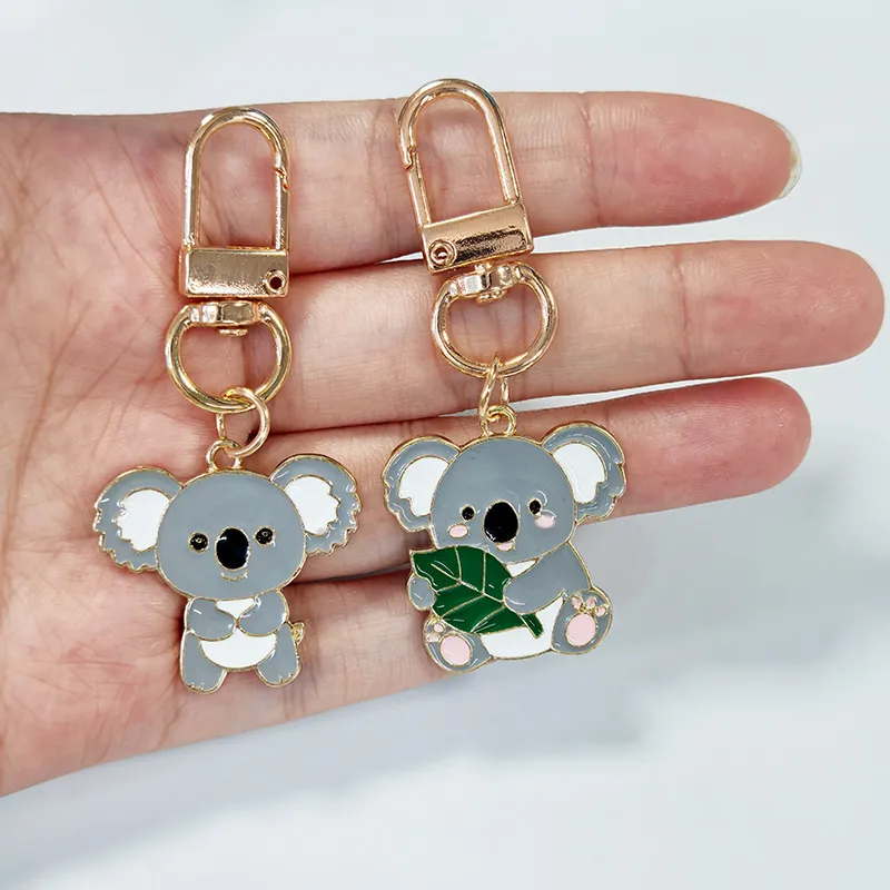 Original Cute Christmas Small Koala Keychain Pendant Simple Creative Bestselling Hanging Decoration Jewelry Alloy Animal Pattern display picture 2
