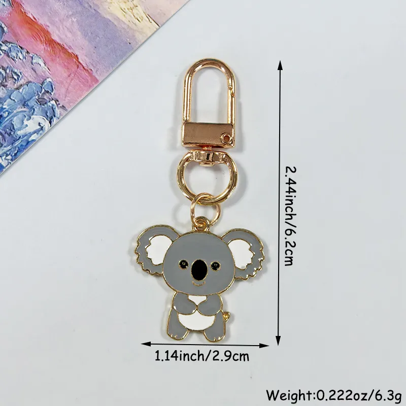 Original Cute Christmas Small Koala Keychain Pendant Simple Creative Bestselling Hanging Decoration Jewelry Alloy Animal Pattern display picture 3