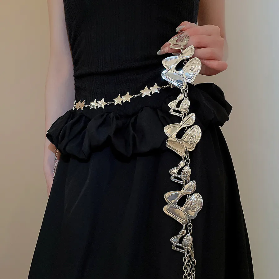 Bohemian Smooth Geometric Star Waist Chain Fashion Minimalist Cold Tone Versatile Belt Unique Design Sensation Waist Accessory display picture 1
