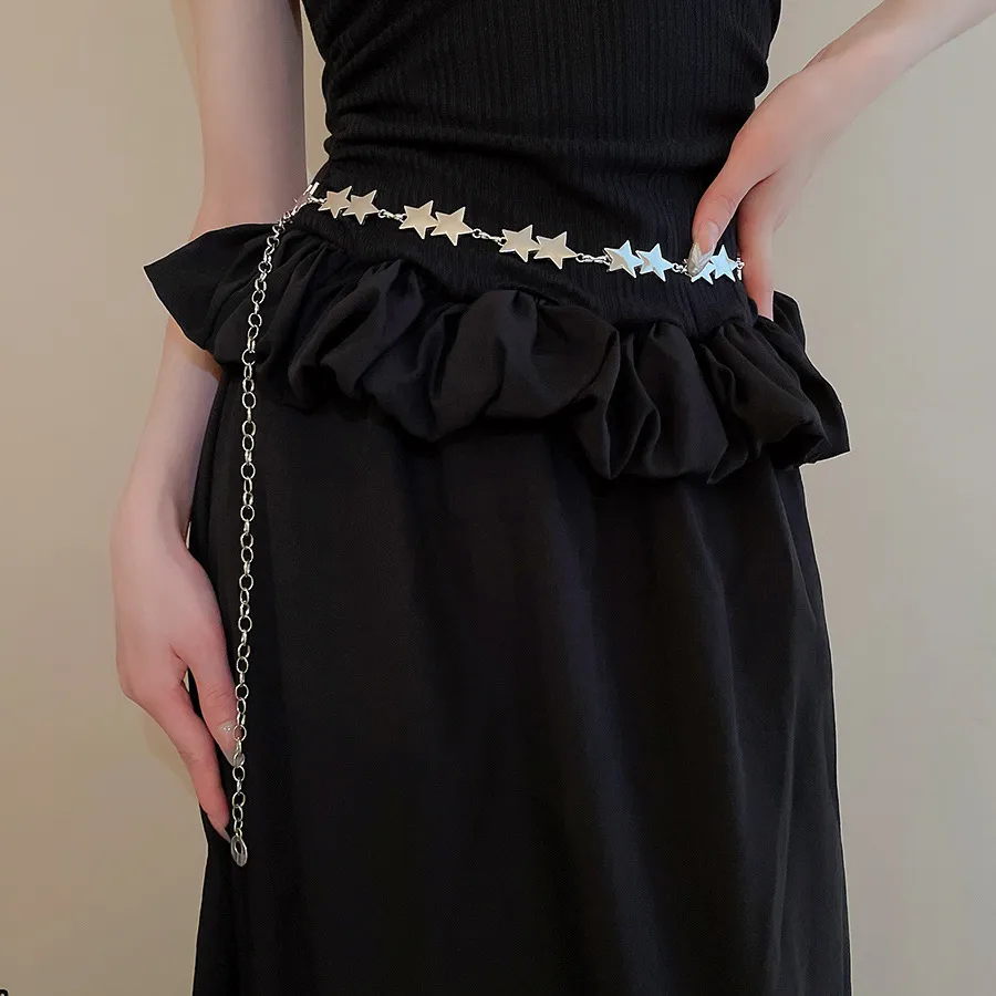Bohemian Smooth Geometric Star Waist Chain Fashion Minimalist Cold Tone Versatile Belt Unique Design Sensation Waist Accessory display picture 6