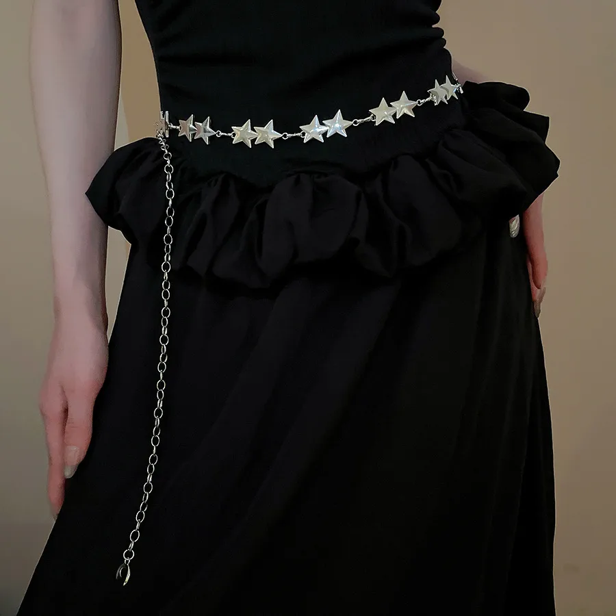 Bohemian Smooth Geometric Star Waist Chain Fashion Minimalist Cold Tone Versatile Belt Unique Design Sensation Waist Accessory display picture 11