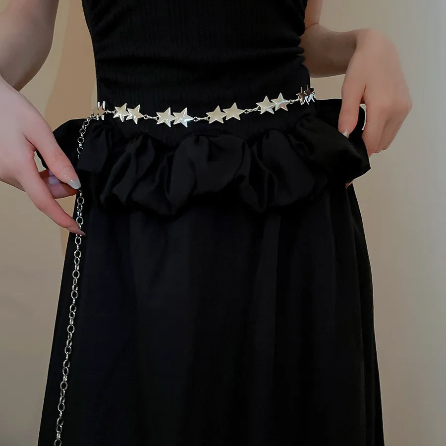 Bohemian Smooth Geometric Star Waist Chain Fashion Minimalist Cold Tone Versatile Belt Unique Design Sensation Waist Accessory display picture 13