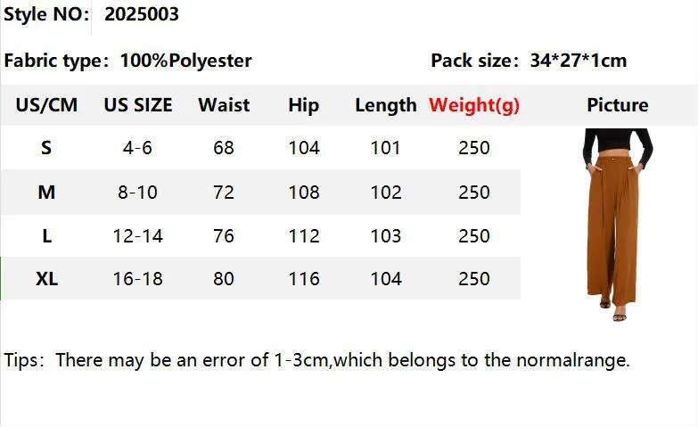 Elastic Waist High Waist Casual Straight-Leg Wide Leg Pants display picture 1