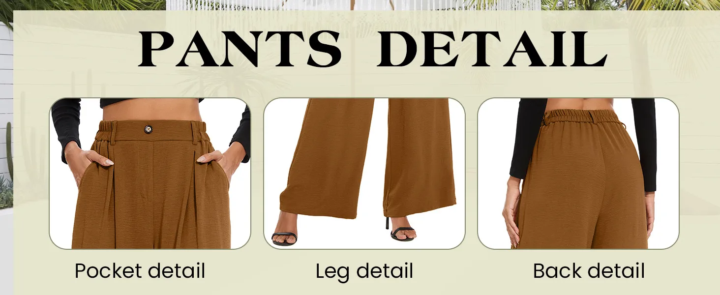 Elastic Waist High Waist Casual Straight-Leg Wide Leg Pants display picture 2